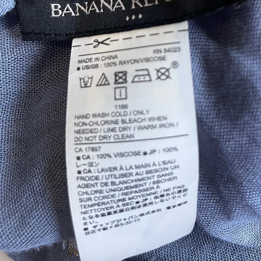 Banana Republic Blue Metallic Gold Star Scarf Rayon Viscose Lightweight Wrap